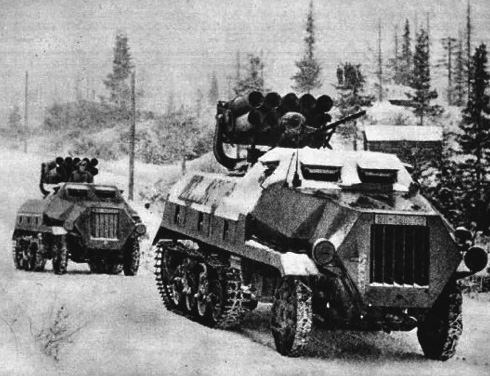 1942 г. Nebelwerfer 41. Десятиствольные минометы Nebelwerfer на базе бронетранспортера